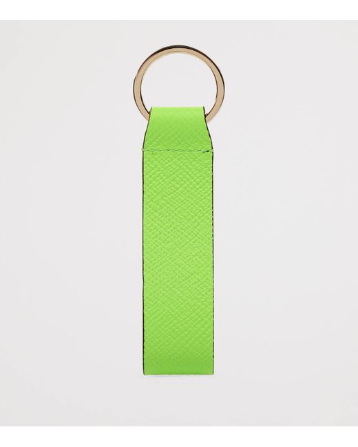 Smythson Green Panama Leather Keyring