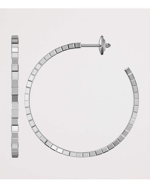 Chopard White Ice Cube Hoop Earrings