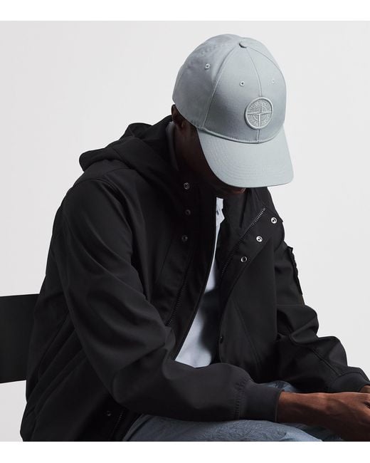 Stone Island Gray Cotton Ghost Baseball Cap for men