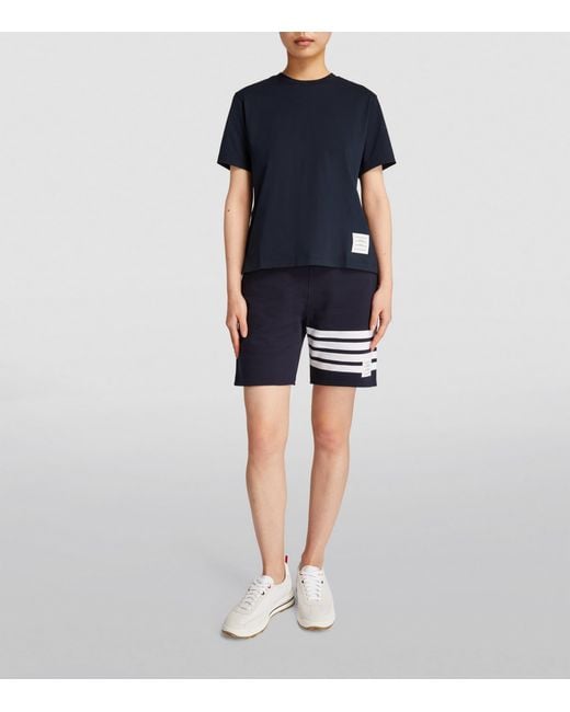 Thom Browne Blue Name Patch T-Shirt