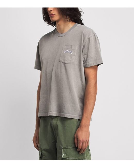CHERRY LA Gray Cotton Palamino Pocket T-Shirt for men