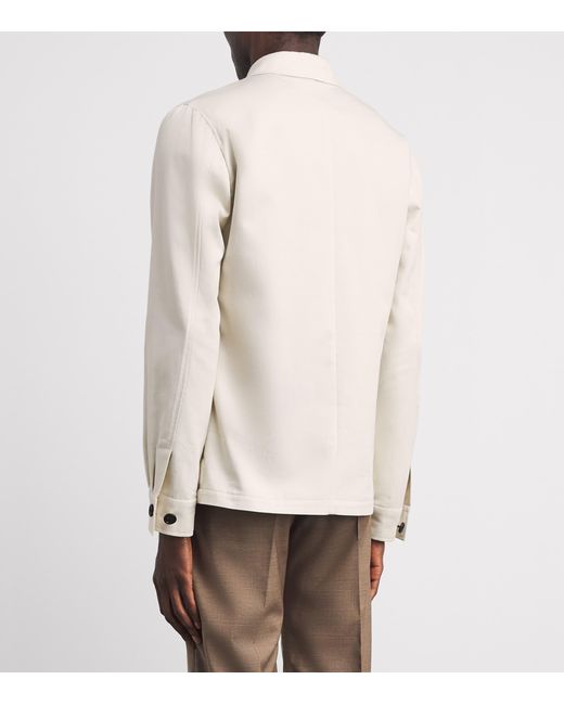 Corneliani White Cotton-Cashmere Overshirt for men