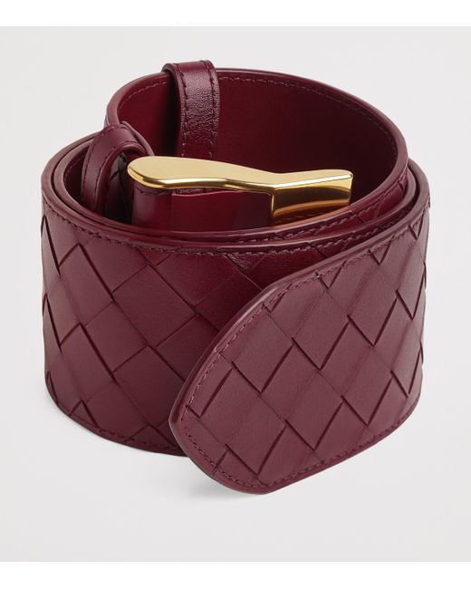 Bottega Veneta Purple Large Calfskin Intrecciato Watch Belt