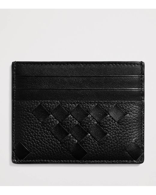 Bottega Veneta Black Leather Intrecciato Card Holder