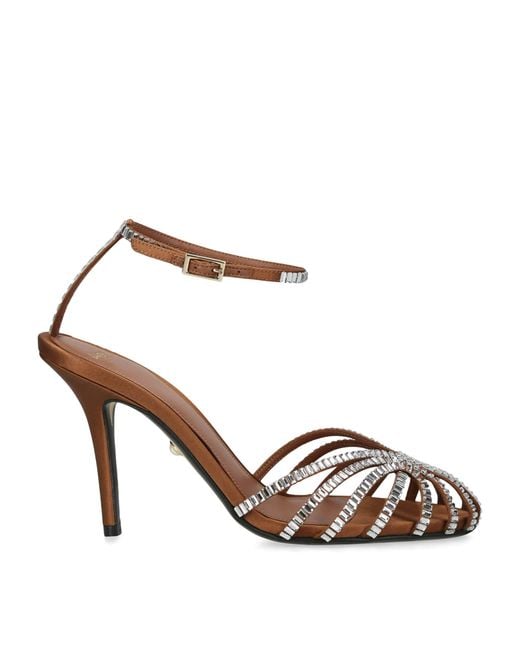 ALEVI Metallic Satin Penelope Xtal Heeled Sandals 95
