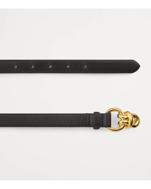 Sandro Black Leather Chain Buckle Belt