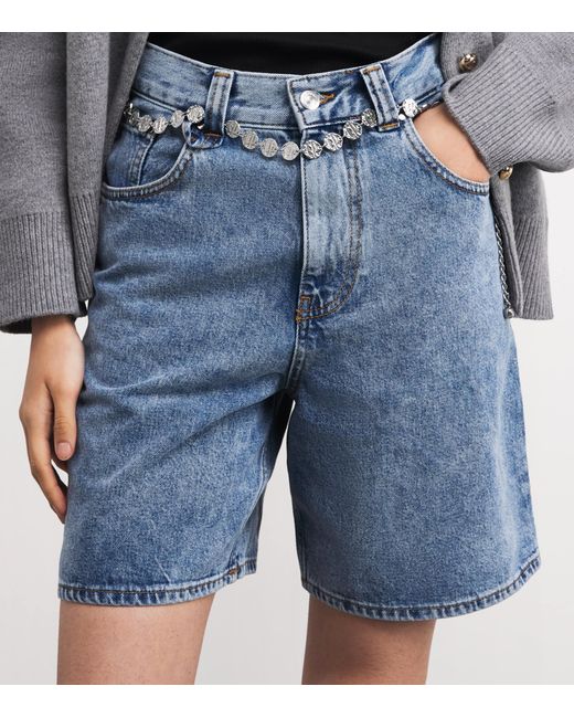 Claudie Pierlot White Logo Embossed Chain Belt