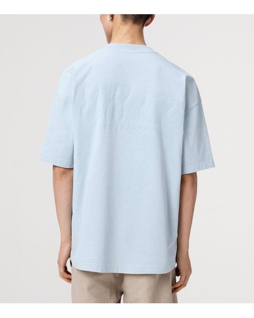 AllSaints Blue Organic Cotton Oversized Odyssey T-Shirt for men