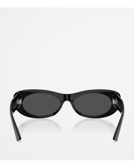 Jimmy Choo Black Oval Logo Sunglasses