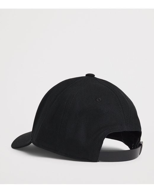 Moose Knuckles Black Cotton Logo Baseball Cap for men