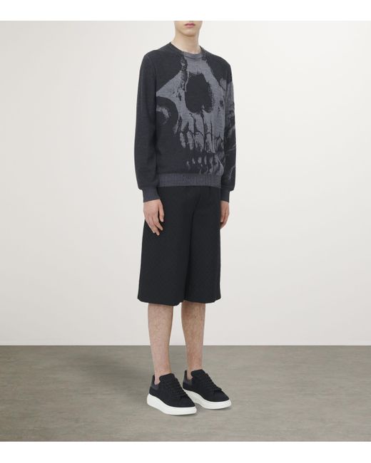 Alexander McQueen Black Wool Skull Sweater
