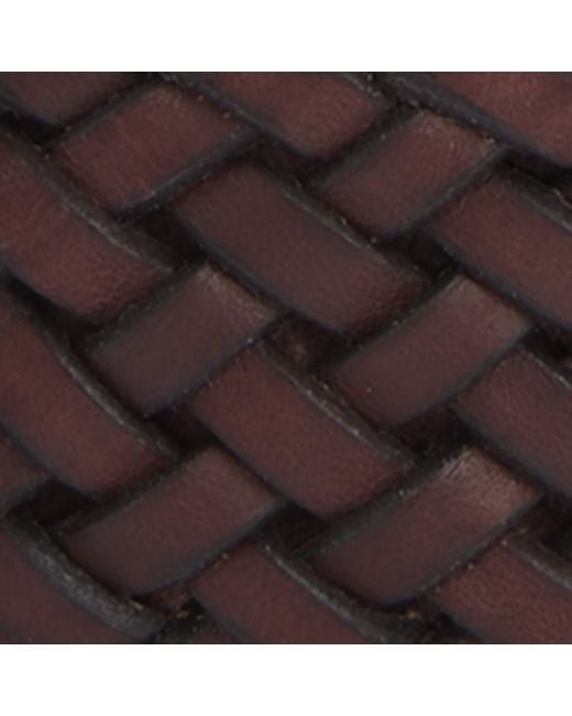 Boss Brown Leather Woven Belt for men