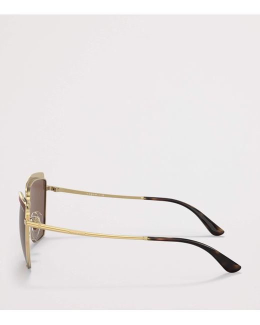 Vogue Brown Metal Irregular Sunglasses