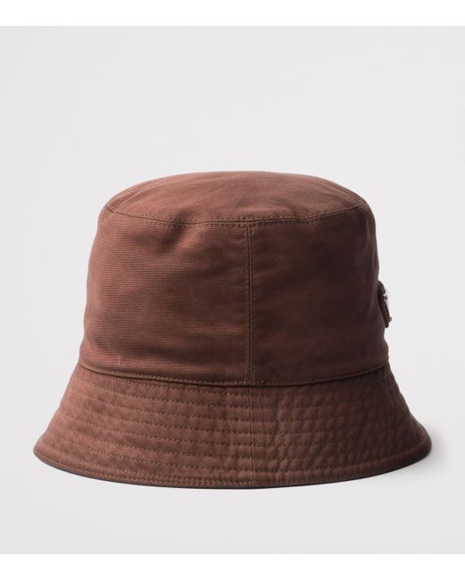 Prada Brown Cotton Bucket Hat for men