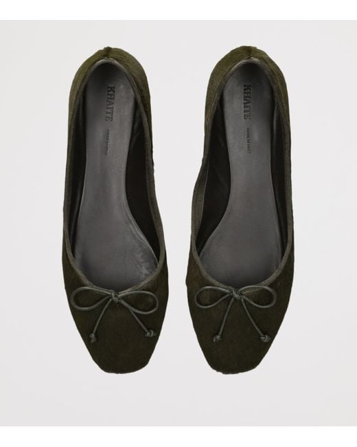 Khaite Black Calf Hair Charlotte Ballerina Flats