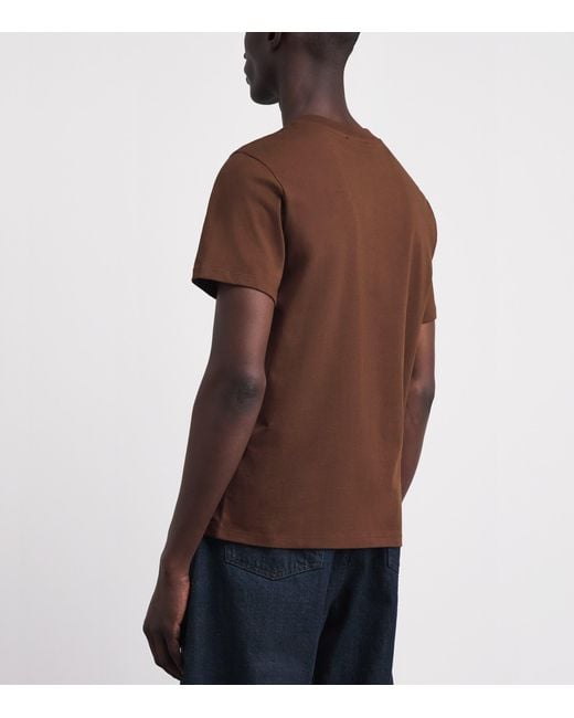 Sandro Brown Cotton Logo-Patch T-Shirt for men