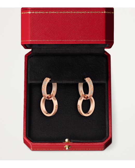 Cartier Natural And Diamond Love Double Hoop Earrings