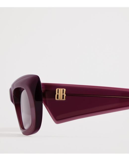Balenciaga Purple Diva Rectangle Sunglasses
