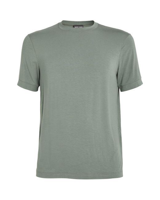 Giorgio Armani Green Crew-neck T-shirt for men