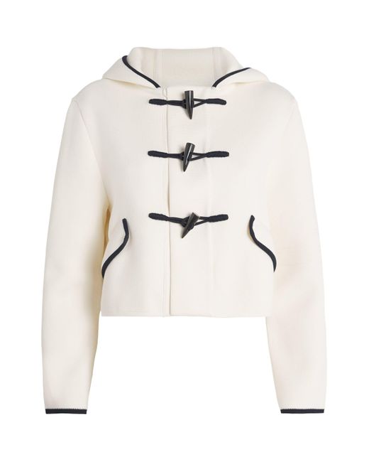 Thom Browne White Cotton-Blend Duffle Jacket