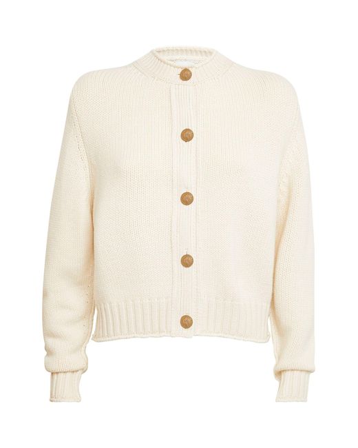 Barrie White Cashmere Button-up Cardigan