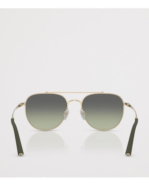Oliver Peoples Gray X Roger Federer Metal R-10 Pilot Sunglasses