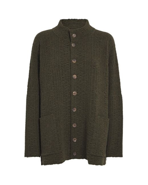 Eskandar Green Cashmere Wide Cardigan