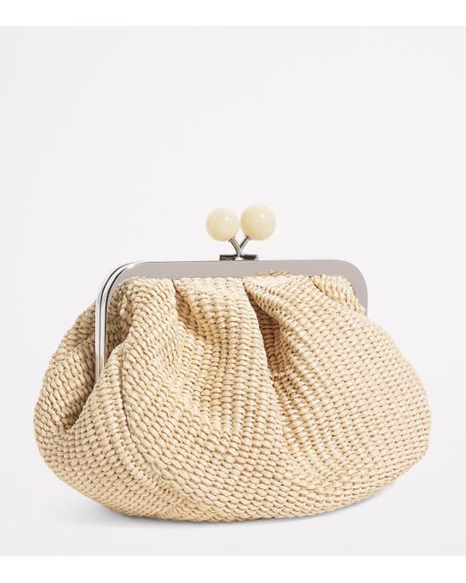 Weekend by Maxmara Natural Small Raffia-Effect Pasticcino Bag