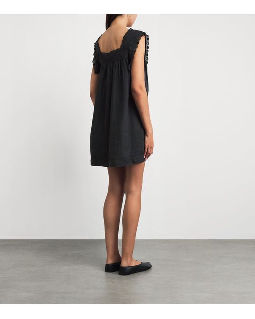Doen Black Organic Cotton Almadia Mini Dress