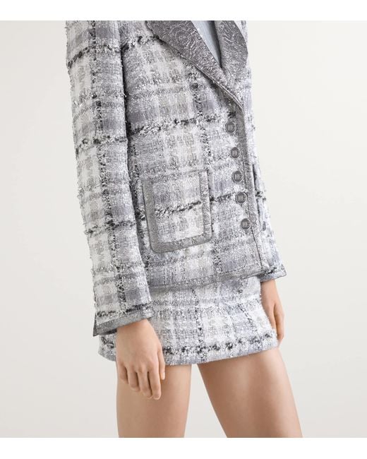 Dolce & Gabbana Metallic Tweed Check Mini Skirt