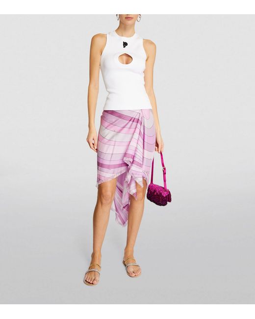 Emilio Pucci Pink Pucci Silk Printed A-line Skirt