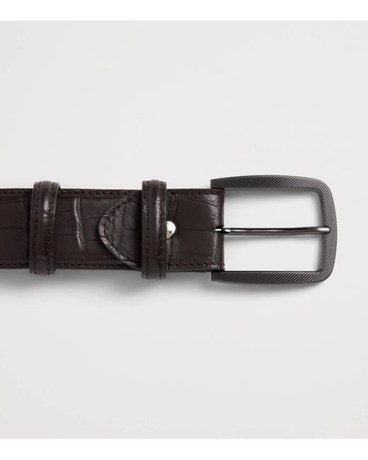Elliot Rhodes Black Alligator Leather Belt for men
