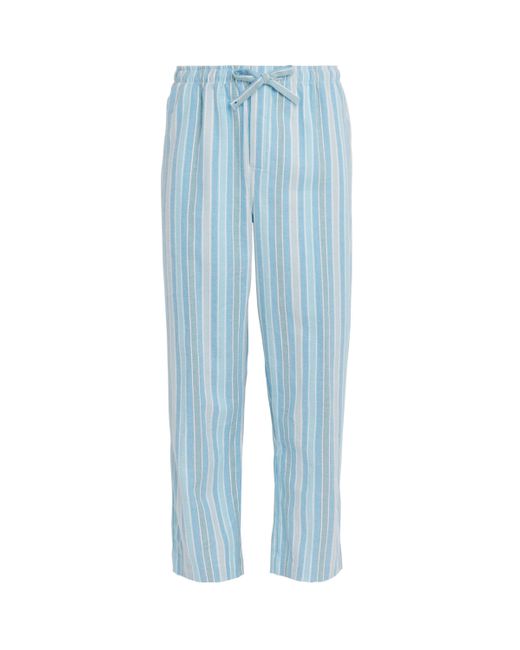 Derek Rose Blue Brushed Cotton Pyjama Trousers for men