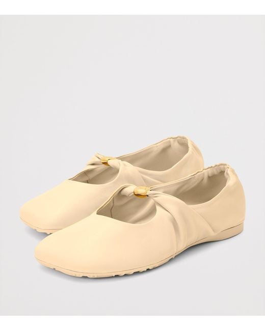 Loewe Natural Leather Pebble Soft Ballet Flats