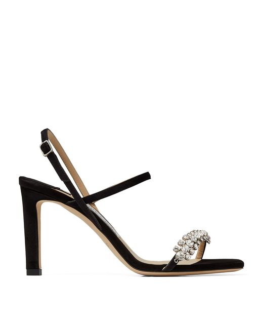 Jimmy Choo Leather Meira 85 Embellished Sandals | Lyst