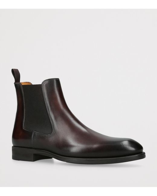 Magnanni Shoes Brown Suede Madison Chelsea Boots for men