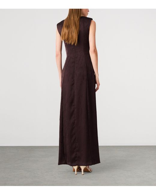 Maje Purple Ruched Sleeveless Midi Dress