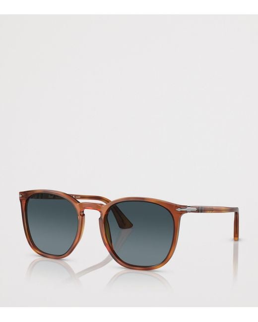 Persol Blue Acetate Round Sunglasses