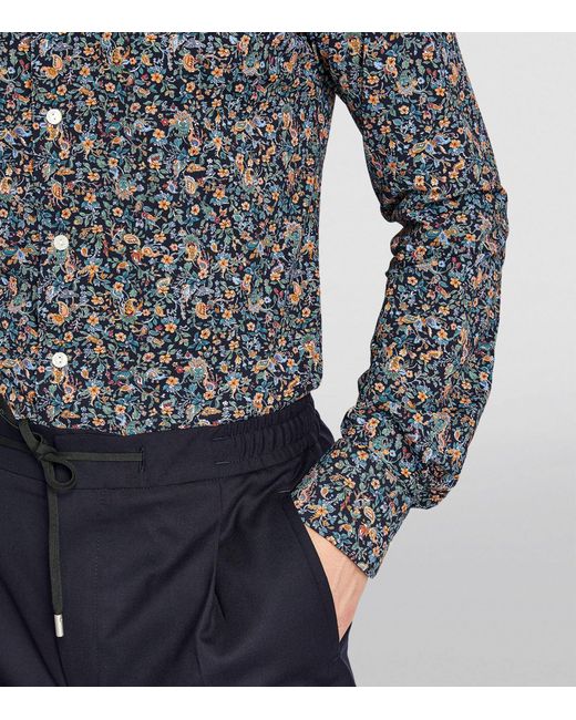 Eton of Sweden Gray Floral Four-way Stretch Shirt for men