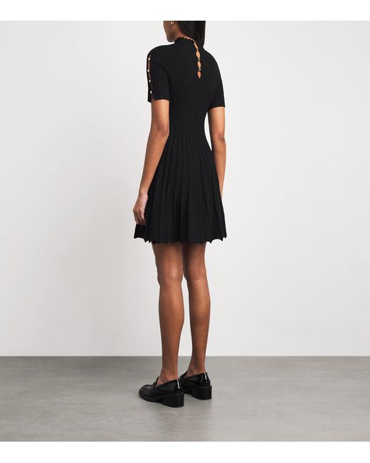Maje Black High-Neck Knit Mini Dress