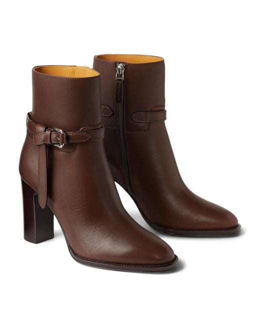 Ralph Lauren Brown Leather Donnely Ankle Boots 90