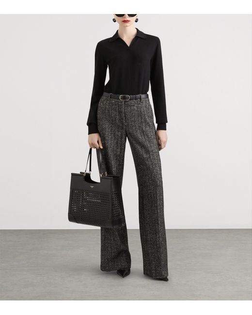 Dolce & Gabbana Black Cashmere Henley Sweater