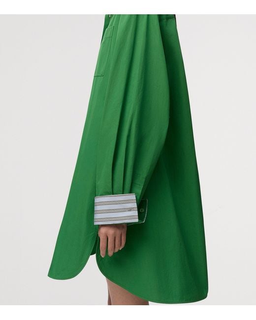 Loewe Green Layered Mini Shirt Dress