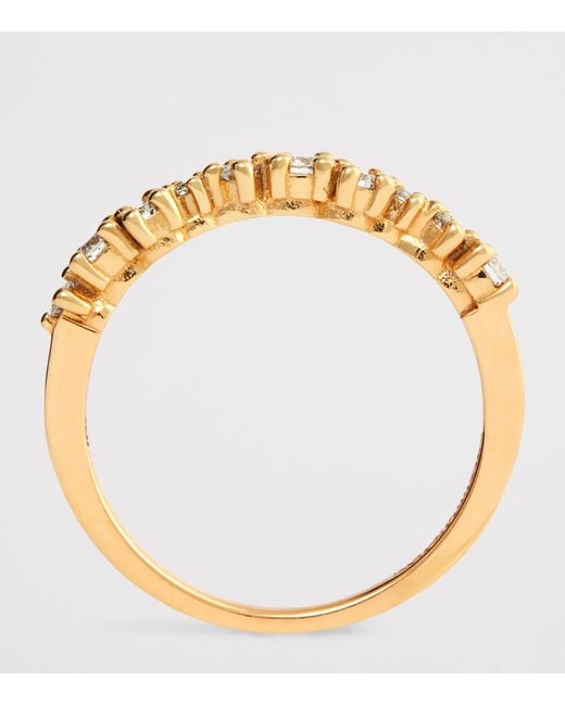 Suzanne Kalan Natural And Round Diamond Deco Half Band Ring