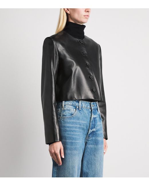 Brandon Maxwell Black Ryder Leather Jacket