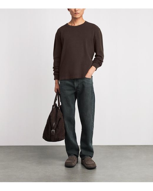 Citizens of Humanity Brown Cotton Waffle-Stitch Sweater for men