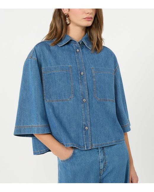 Weekend by Maxmara Blue Cotton Denim Shirt