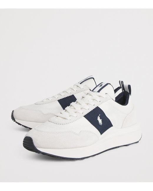 Polo Ralph Lauren White Suede Train 89 Sneakers for men
