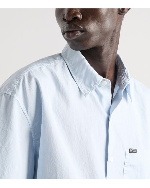 Prada Blue Cotton Relaxed Short-Sleeve Shirt for men
