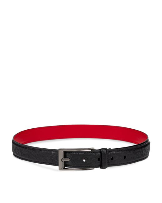 Christian Louboutin Red Bizbelt Leather Belt for men